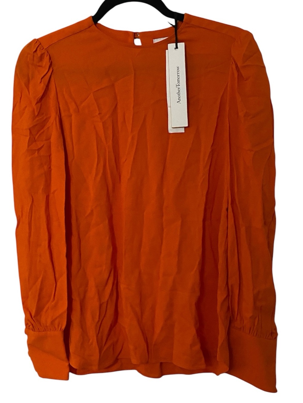 NWT Another Tomorrow Orange Long Sleeve Blouse 38 Small S